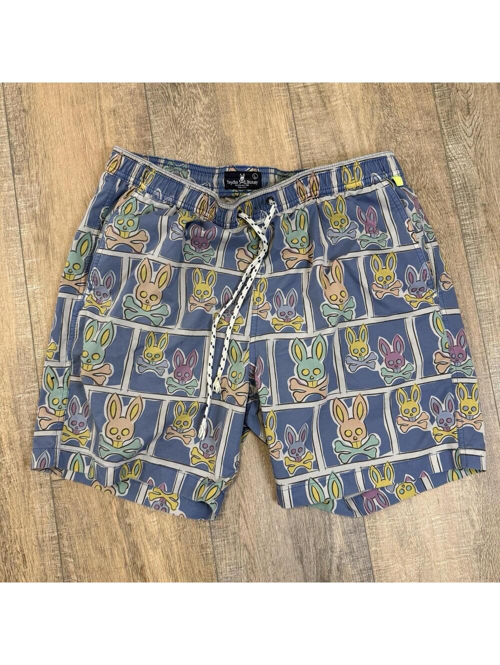 Psycho Bunny James Bunny Bal Harbour Men's Swim Trunks Size Large